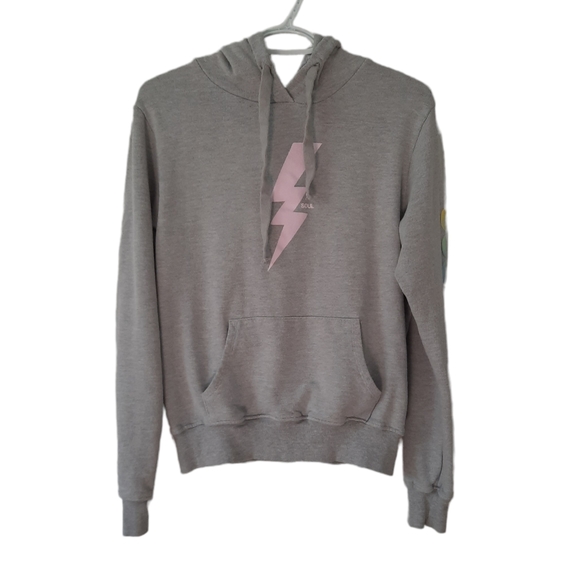 soulcycle Tops - Soulcycle Lightning Bolt Hoodie Sweatshirt Gray Kangaroo Pocket Womens Size L